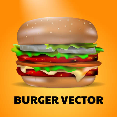 Delicious homemade burger with BBQ grill fire, food ad banner in 3d illustrationのイラスト素材