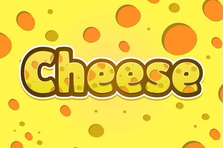 cheese texture with large holes. Vector illustration of a useful meal.のイラスト素材