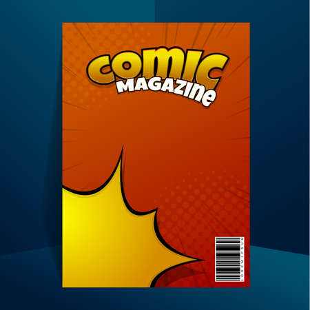 Comic magazine design template with cartoon style elementのイラスト素材