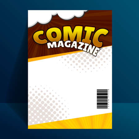 Comic magazine design template with cartoon style elementのイラスト素材