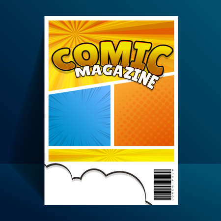 Comic magazine design template with cartoon style elementのイラスト素材