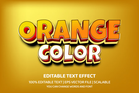 Orange food 3d text effect, editable text effectのイラスト素材
