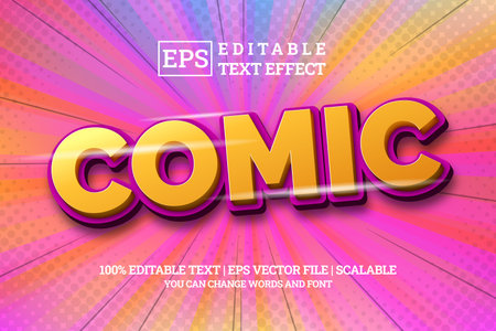Comic text style editable text effect, vector eps10のイラスト素材