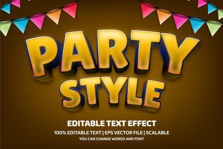 Party Stylize Text with Colorful Bunting Decorationsのイラスト素材