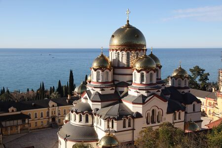 The monastery in New Athos in Abkhaziaの写真素材