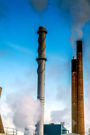 Shot of Power Station Towers blowing smoke