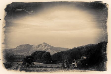 Beautiful Farm View in Scotland in Autumnの写真素材