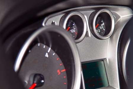 A close shot of a car dashboardの写真素材