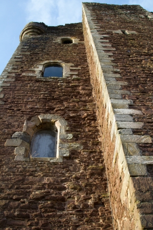 Shot of a dramatic foreboding Castle in Scotlandの写真素材