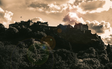 Edinburgh Castle in the afternoon Sun, Scotlandのeditorial素材