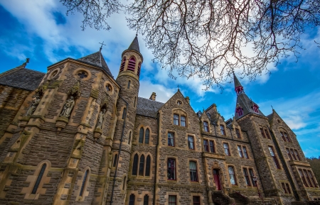 A shot of a Dramatic monastery in Scotlandの写真素材