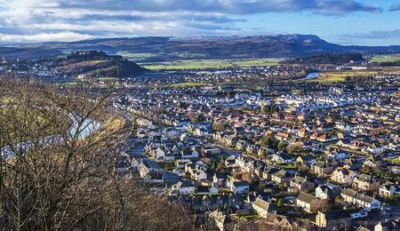 Shot of Stirling from the Wallace Monumentのeditorial素材