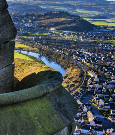 Shot of Stirling from Wallace Monument in Scotlandの写真素材