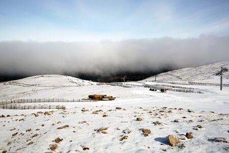 Incoming Cloud at a ski resortの写真素材