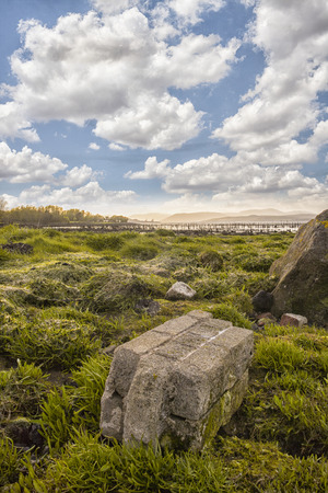A shot of a river bank in Largs, Scotlandの写真素材