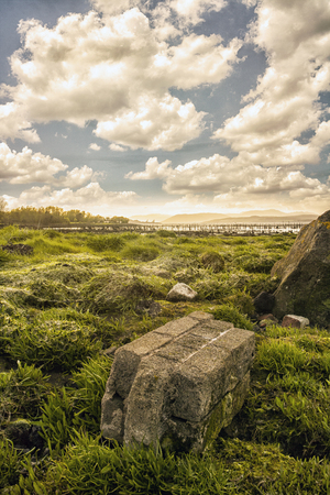 A shot of a river bank in Largs, Scotlandの写真素材