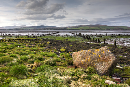 A shot of a river bank in Largs, Scotlandの写真素材