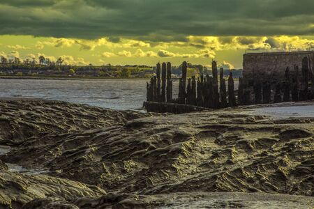 A shot of a River Forth sunsetの写真素材