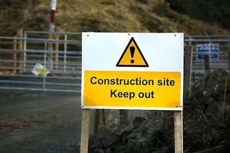 Danger Construction site signの写真素材