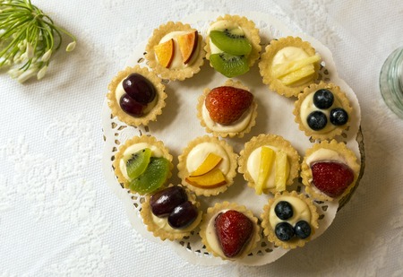 A Shot of some Delicious Fruit Tartletsの写真素材