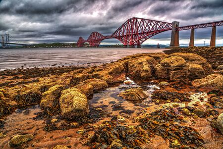 View of the Forth Road Bridgeの写真素材