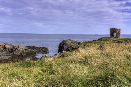 Sunny coastline in Fife, Elie Scotlandの写真素材