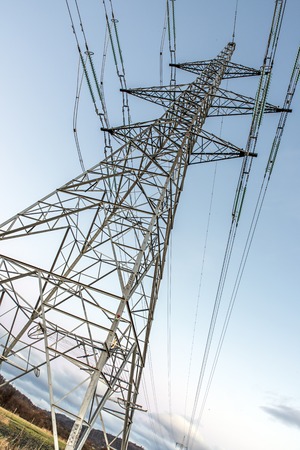 Close Shot of Electricity pylons In Stirling Scotlandの写真素材