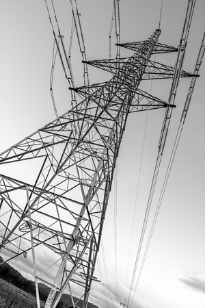 Close Shot of Electricity pylons In Stirling Scotlandの写真素材