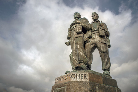 Commando Statue in the great glen Scottish Highlandsの写真素材