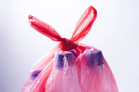 Plastic bottles in the package. Recycle waste management concept.