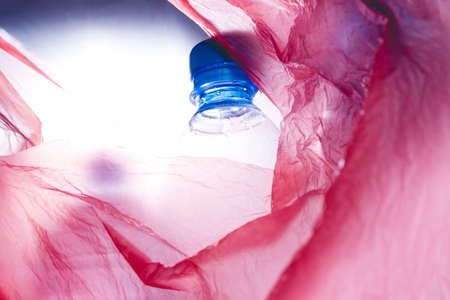 Plastic bottles in the package. Recycle waste management concept.の写真素材