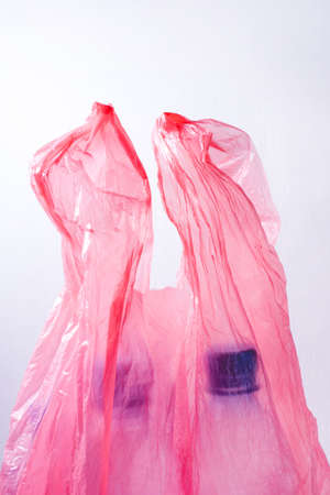 Plastic bottles in the package. Recycle waste management concept.の写真素材