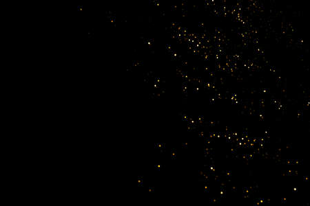 Abstract black background with defocused sequins. Holiday concept.の写真素材