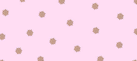 Winter pattern made of snowflakes and on pink background. Christmas concept. Flat lay.の写真素材