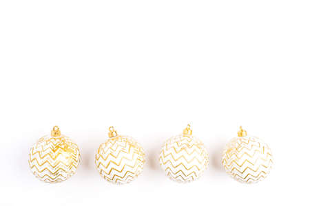 Festive frame of Christmas decorations. Flat lay, top view. Copy space for text.の写真素材