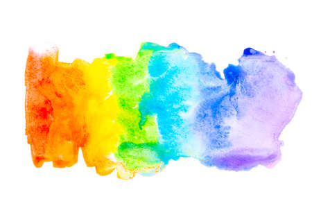 Abstract watercolor rainbow isolated on white background.の写真素材