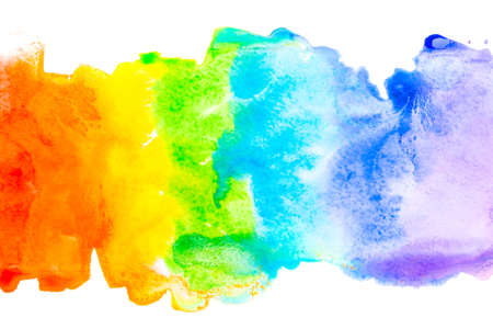 Abstract watercolor rainbow isolated on white background.の写真素材