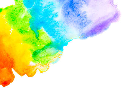 Abstract watercolor rainbow isolated on white background.の写真素材