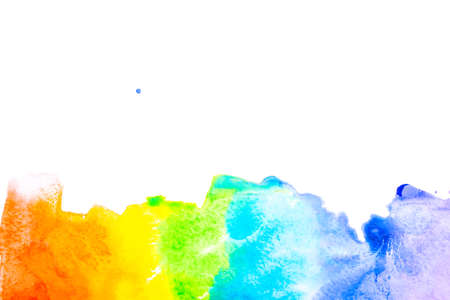 Abstract watercolor rainbow isolated on white background.の写真素材