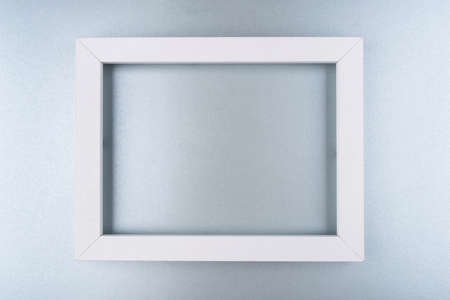 White text frame on a silver background. Copy space for text.の写真素材