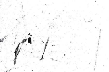 Abstract drops and smears of black acrylic paint isolated on a white background.の写真素材