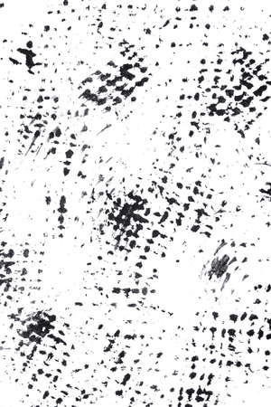 Abstract drops and smears of black acrylic paint isolated on a white background.の写真素材