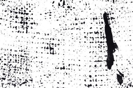 Abstract drops and smears of black acrylic paint isolated on a white background.の写真素材