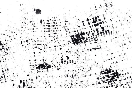 Abstract drops and smears of black acrylic paint isolated on a white background.の写真素材