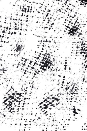 Abstract drops and smears of black acrylic paint isolated on a white background.の写真素材