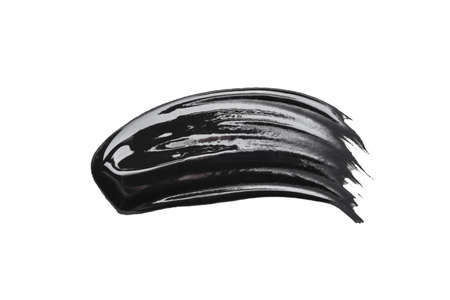 Black acrylic brushstroke isolated on a white background.の写真素材