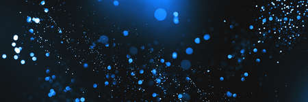 Abstract bokeh on dark blue background. Holiday conceptの写真素材