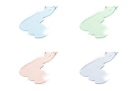 Smears of cosmetic clay isolated on a white background.の写真素材