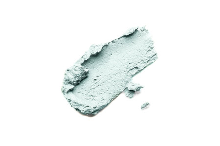 Smear of cosmetic clay isolated on a white background.の写真素材
