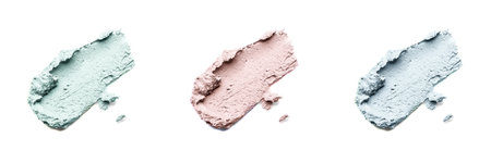 Smears of cosmetic clay isolated on a white background.の写真素材